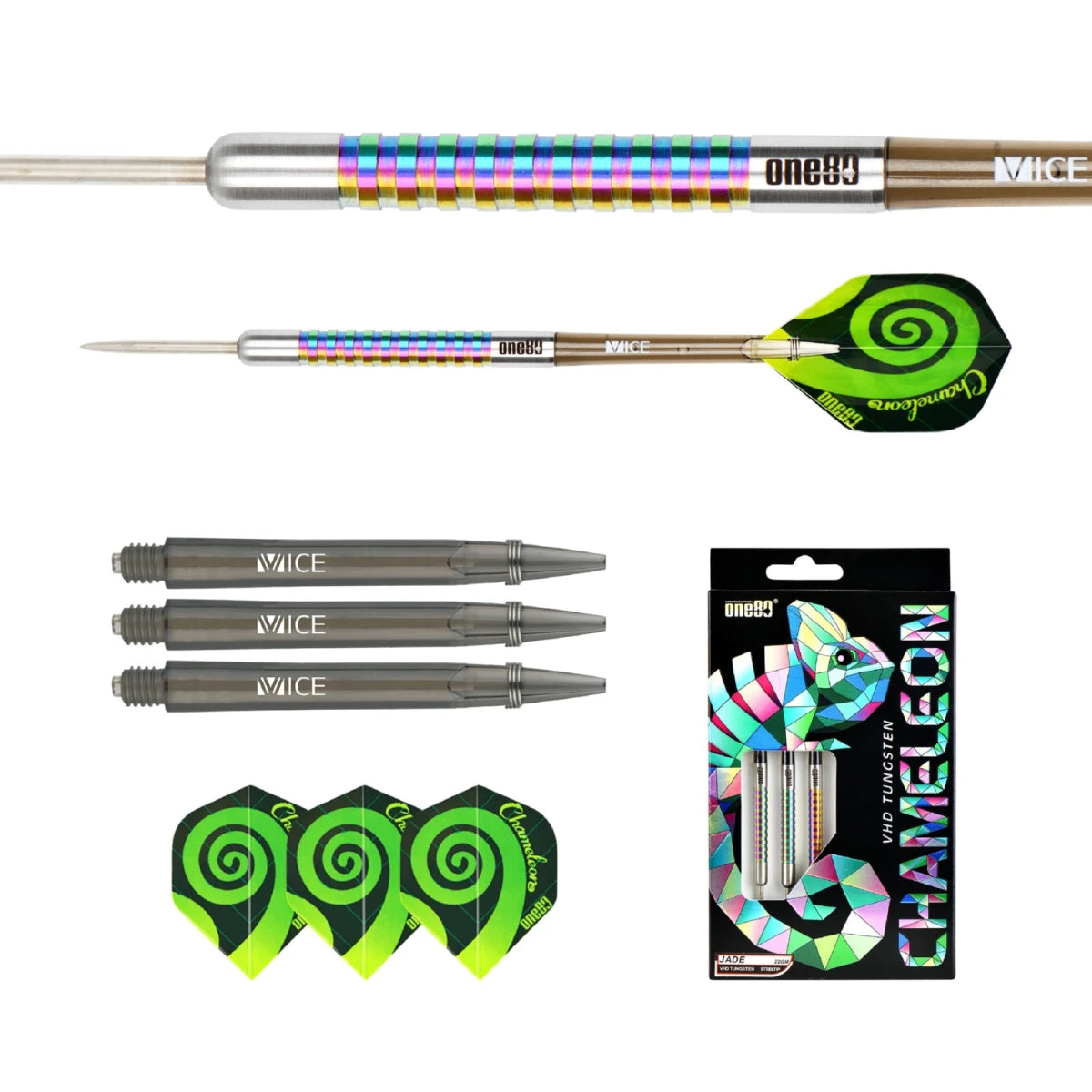 One80 Chameleon Jade Steeltip