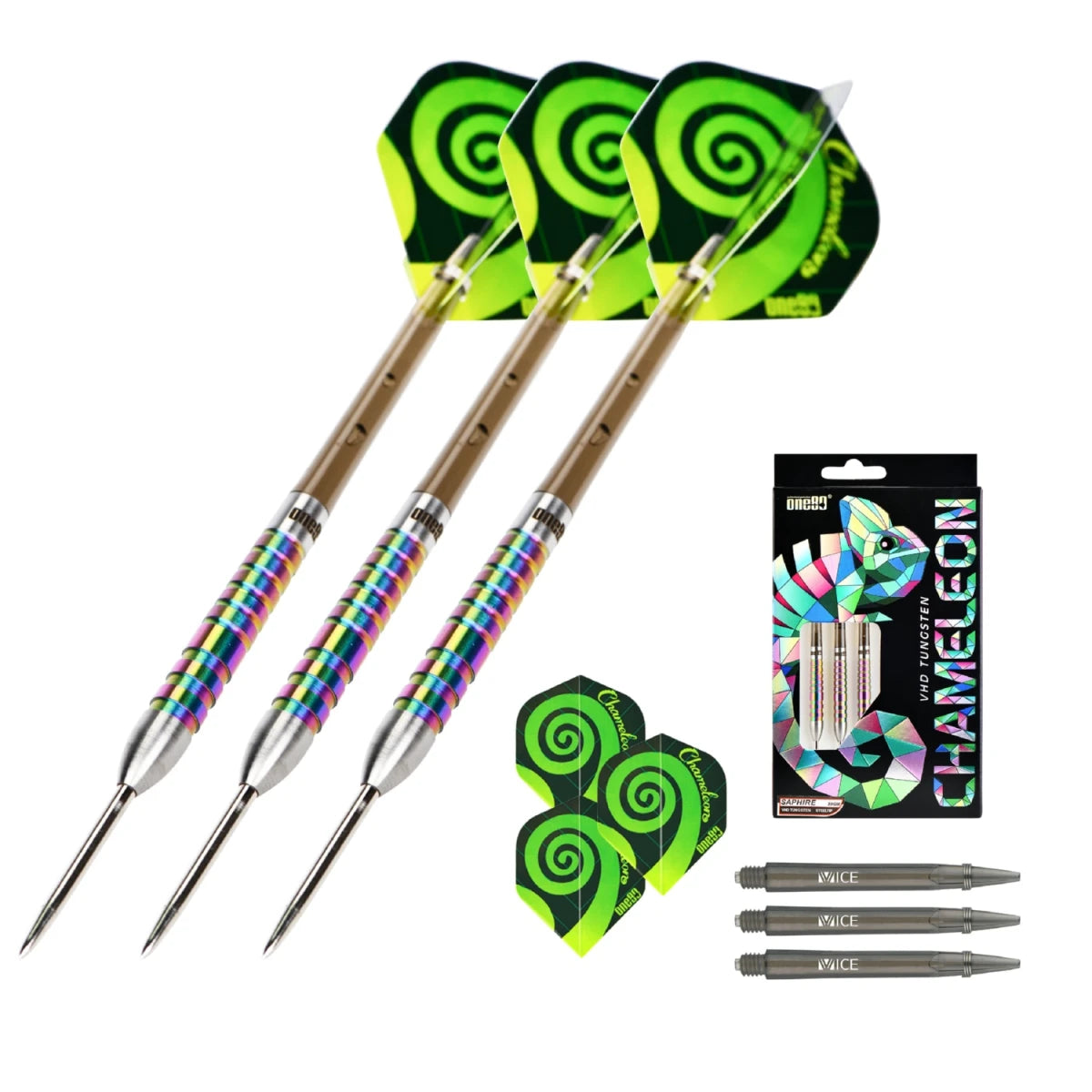 One80 Chameleon Saphire Steeltip