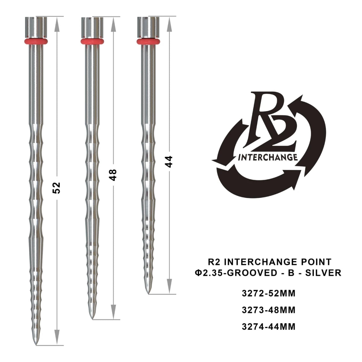 One80 R2 Interchange Point (2.35mm) Grooved - B - Silver