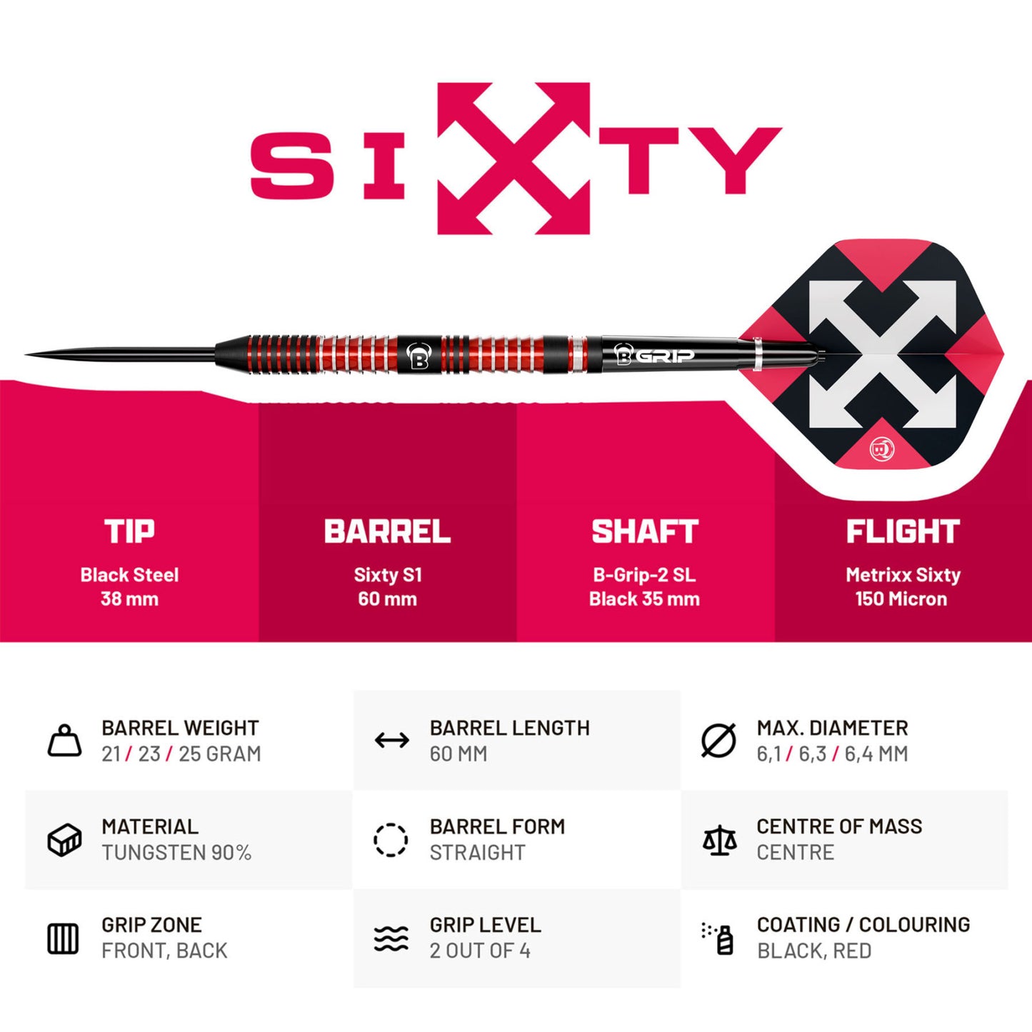 BULL'S Sixty S1 Steel Dart